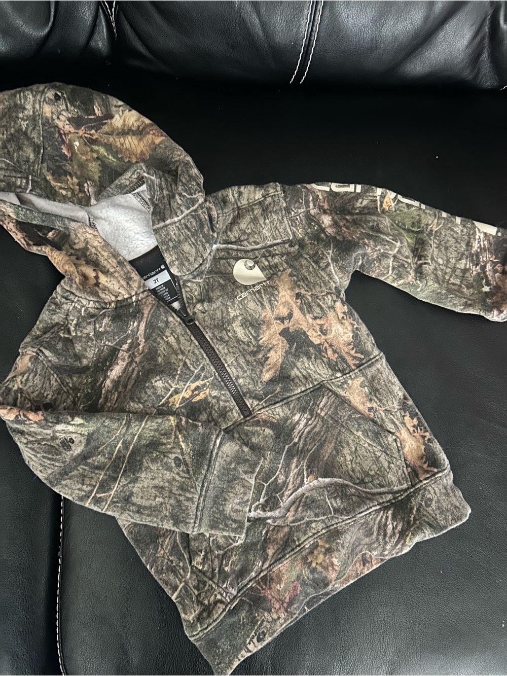 Carhartt Kids Realtree Camo Half-Zip Hooded Pullover - Brown/Green
